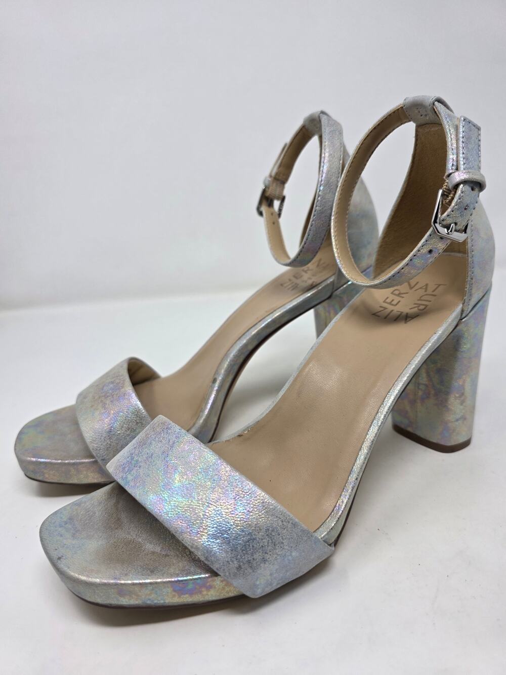 Naturalizer Joy Leather Block Heel Ankle Strap Sandals Size 8.5M Dress Shoes